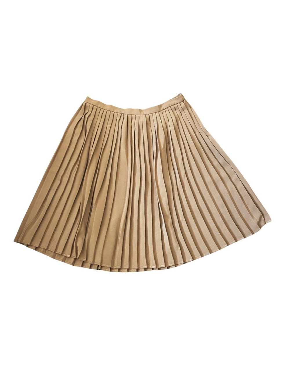 ASOS Dark Beige Brown Pleated Mini Skirt Women Size 6 Six Chic Work Minimalist